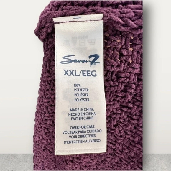 NWT ~ SEVEN 7 CHENILLE SWEATER ~ BLACKBERRY WINE COLOR ~ SIZE XXL - Picture 8 of 8